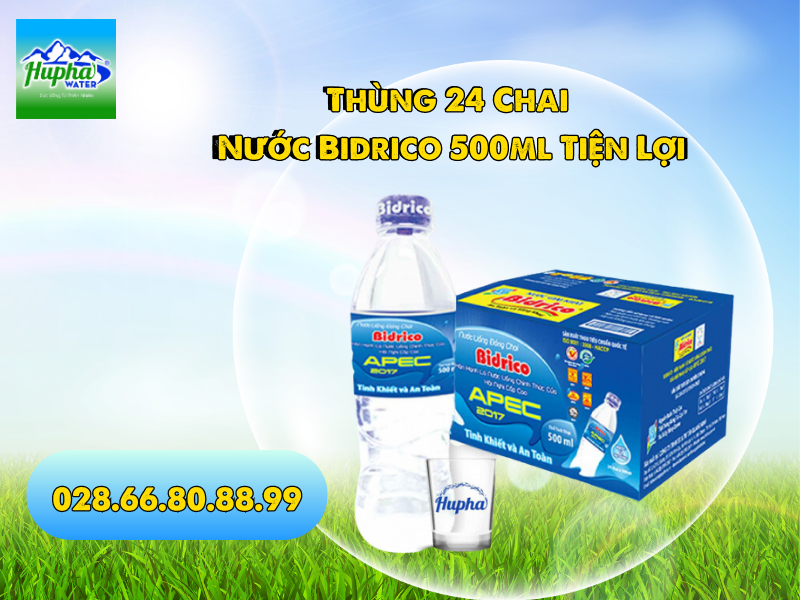 HuPha Water - Nước uống Bidrico dạng chai 500ml quận Bình Thạnh -Vận Chuyển Tận Nhà