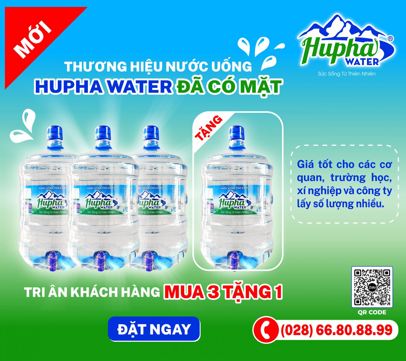 Nước uống Hupha Water 19L bình vòi