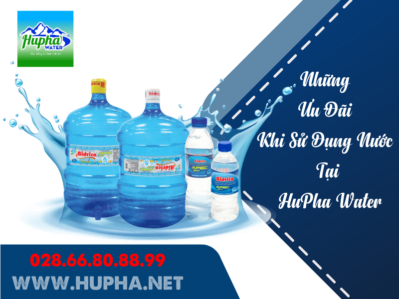 Gọi Nước Bidrico  Bình 19 Lít Úp Ngược Tặng Cây Nước Nóng HuPha Water