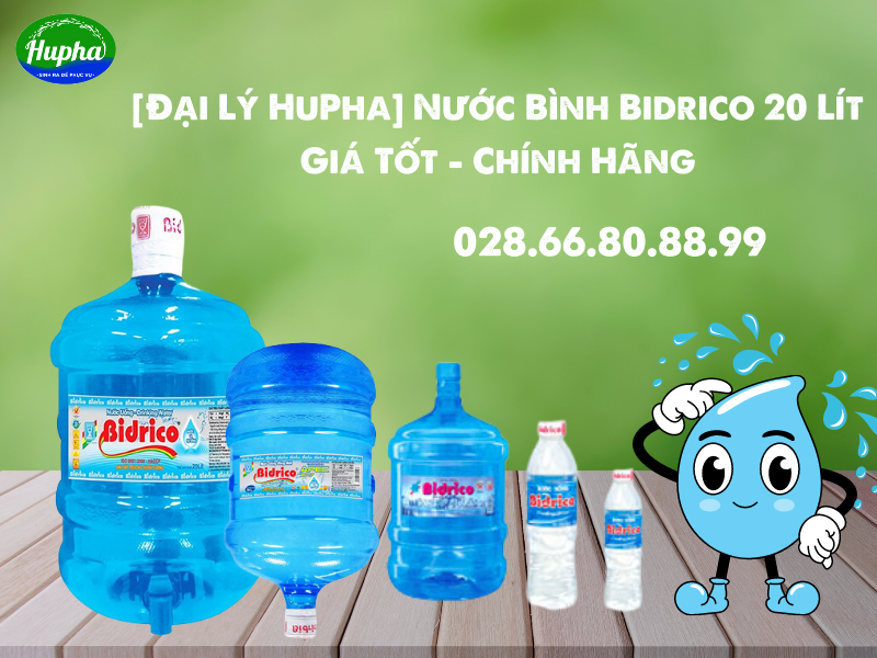 [CHẤT LƯỢNG] Bình Nước Bidrico 19 Lít Có Vòi, Giá Bình Dân - Đại Lý HuPha