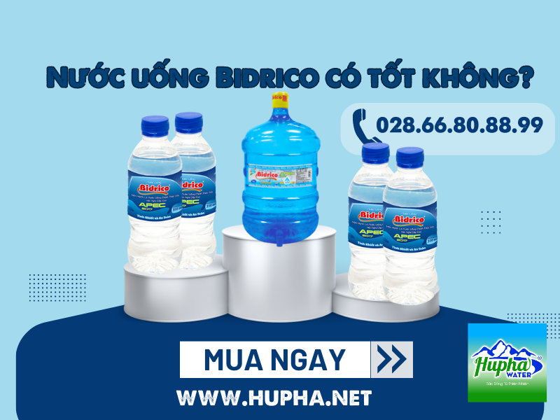 [Thùng 24 Chai] Nước Suối Đóng Chai 500ml Bidrico Chính Hãng - Giao Miễn Phí HuPha Water