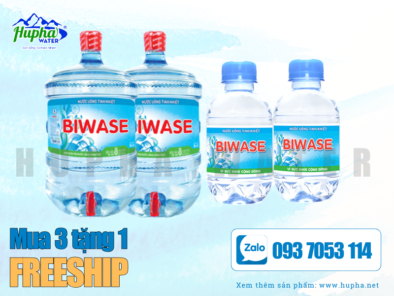 Hình 1.1 Nước khoáng biwase 210ml - hupha water 028 6680 8899
