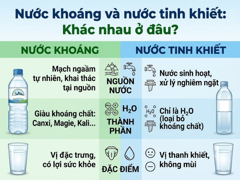 Những thương hiệu nước uống phổ biến và cách so sánh