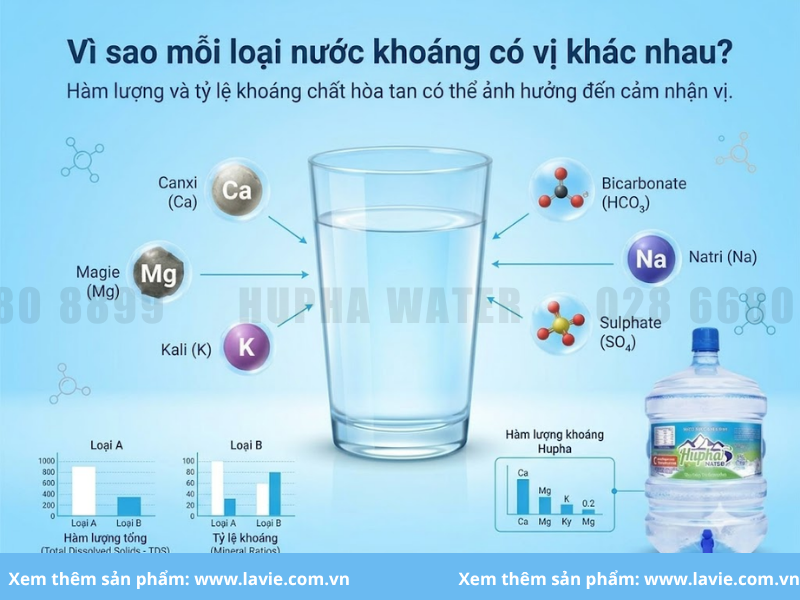 Cách lựa chọn nước khoáng phù hợp với khẩu vị gia đình