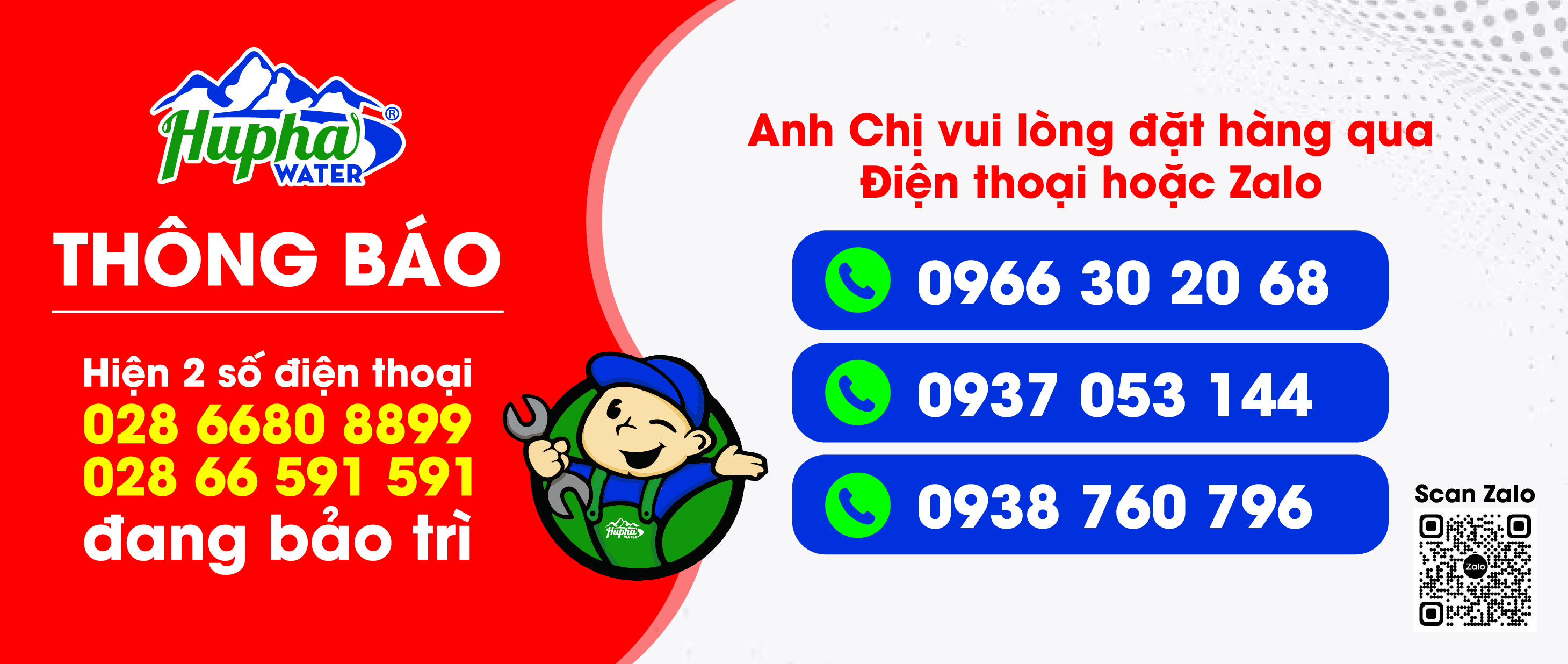 Hupha Thông Báo đến Quý Khách Hàng