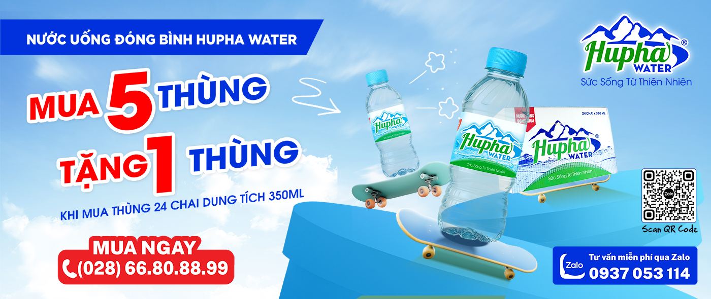 Hupha Water 350ml - Mua 5 thùng tặng 1 thùng