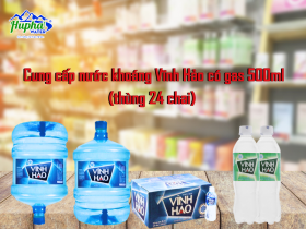 Cung cấp nước khoáng Vĩnh Hảo có gas 500ml (thùng 24 chai) - nhà phân phối tại TP. HCM