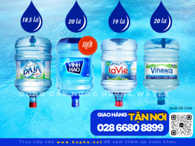 Nước bình 20l Vĩnh Hảo - Hỗ trợ máy nước nóng HuPha Water