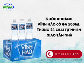 Nước khoáng Vĩnh Hảo có ga 500ml - Thùng 24 chai tự nhiên giao tận nhà