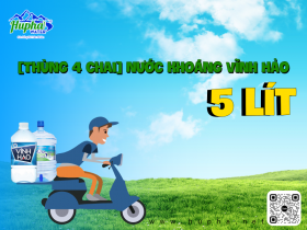 [Thùng 4 chai] Nước khoáng Vĩnh Hảo 5 lít - Đại lý nước uống HuPha Water